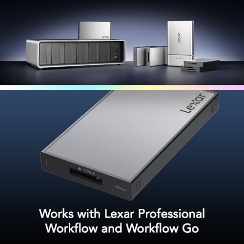 Lexar Workflow CFexpress Type A 4.0 Card Reader, Up to 40Gbps, USB-C | Supports CFexpress Type A Cards, Compatible with PC, Laptop, Tablet, Smartphone, USB-C Cable, Lightweight, LPWF730N-5ANGL - style: CFexpress 4.0 Type A USB-C
