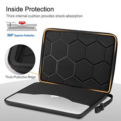 FINPAC Hard Laptop Sleeve w/Hard Charger Case for MacBook Pro 14 Inch 2023-2021 M3/M2/M1, MacBook Air 13 2022-2018, MacBook Pro 13 2022-2016