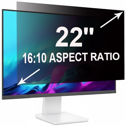1 Pack Privacy Screen for 22 Inch 16:10 (47.4x29.7cm) computer Monitor | Blue Light Filter & Anti-Glare, Removable Screen Privacy Shield | PC Protector Film for flat and curved screens - color: 22 Inch - 16:10 Aspect Ratio, style: 1 Pack