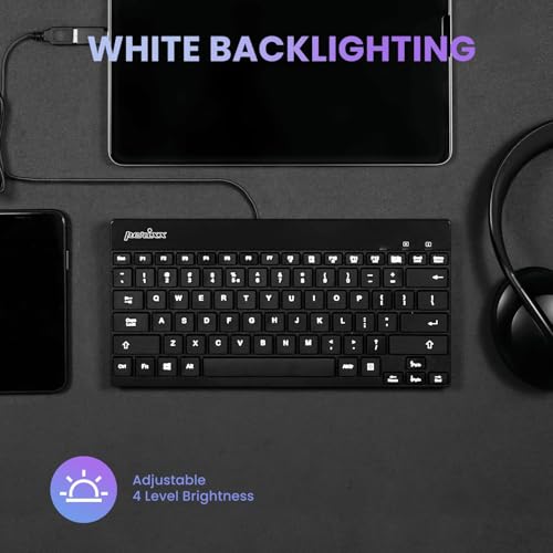 Perixx PERIBOARD-326 Wired Mini Backlit USB Keyboard with Low Profile Keys, US English Layout (11607) - style: backlit - USB