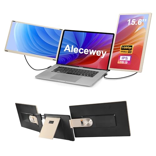 Alecewey 15.6" FHD 1080P Laptop Screen Extender Portable for 12-17" Laptops | Triple Screen Extender Monitor USB-C/HDMI Plug-Play for Windows, Mac,15.6" Detached Dual Portable Monitor for Laptop - size: 15.6'' Triple Monitor