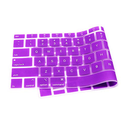 Se7enline for MacBook Air 13 Inch Keyboard Cover M1 2018-2024 A2337/A2179 | Silicone Waterproof Dustproof Durable Washable Laptop Accessories Protective Skin Protector 2019/2020/2021/2022/2023,Purple - color: Purple