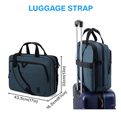 BAGSMART 17.3 Inch Laptop Bag Expandable Computer Briefcase, Dark Blue | Men Women Laptop Shoulder Bag,Work Bag Business Travel Office - color: Dark Blue-17.3 Inch