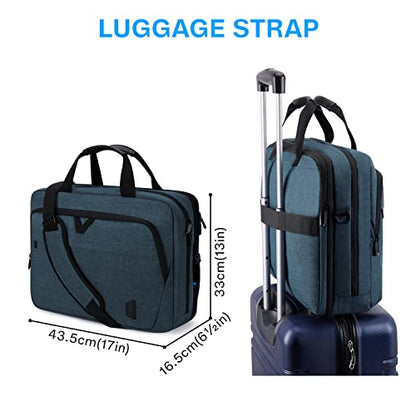 BAGSMART 17.3 Inch Laptop Bag Expandable Computer Briefcase, Dark Blue | Men Women Laptop Shoulder Bag,Work Bag Business Travel Office - color: Dark Blue-17.3 Inch