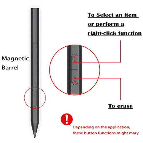MPP 2.0 Tilt Stylus Pen for HP Active Rechargeable Tilt Pen MPP 2,Black | Compatible HP Omnibook X Flip/Envy X360/Pavilion X360/Specter X360 Magnetic Barrel, with 4096 Levels Pressure&Erase Function - color: Black