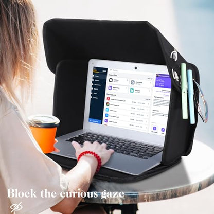 Foldable Laptop Sun Shade Lightweight Laptop Privacy Shield for 12-14 inch MacBook/Dell/Asus PC, Screen Hood Blocks Sunlight for Working Outside 12-14'' (Patent Pending) - size: 12-14in
