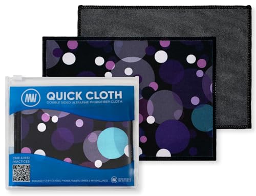 Quick Cloth Microfiber Glasses Cleaning Cloths — 5"x7" 2 Pack with | Storage Case, Double-Sided Lens Cleaner for Eyeglasses, Sunglasses, Camera & Phone Screens (Bubbles, by Microfiber Wholesale) - color: Bubbles, size: 5"x7"