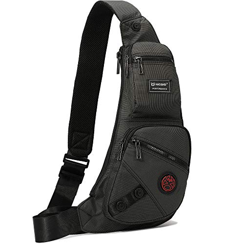NICGID Sling Bag Chest Shoulder Backpack Crossbody Daypack for Men Women | Travel Outdoor Hiking Concealed Carry Fishing Fanny Tool Small Casual - color: Black-1