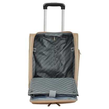 French Connection 16" Underseat Carry-On Luggage with USB/USB-C Ports, Toasted Almond - color: Toasted Almond
