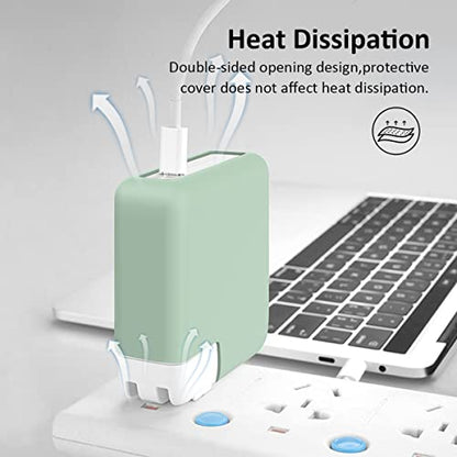 140W Charger Protective Cover for MacBook Pro 16 inch 2026 2024-2021 M5 A3428 A3429 M4 A3403 A3186 M3 A2991 M2 A2780 M1 A2485, Ultra-Thin Soft Silicone 140W Power Adapter Sleeve Case, Green - color: Green