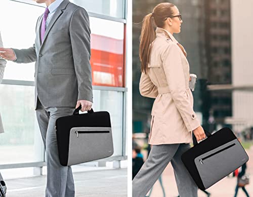 Laptop Sleeve, Slim Durable Notebook Computer Protection Case Business Briefcase Handle Bag Compatible with 14 15 15.4 inch MacBook Pro HP Dell Acer Asus Chromebook, Black/Grey - size: 15 Inch