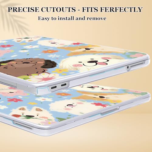 Compatible with MacBook Neo 13 inch Case 2026 (Model A3404), Printed Pattern Hard Shell Laptop Case with Keyboard Cover & Screen Film, Slim Plastic Protective Cover, Cute Dogs - color: Cute Dogs