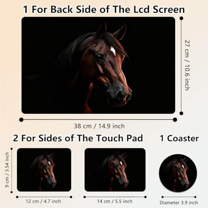Laptop Skin Sticker Decal 15.6 Inch,12 13 13.3 14 15 15.6 in Laptop Netbook Skins for Notebook,Art Decal Removable Waterproof Scratch Resistant,Universal Vinyl Cover,Brown Horse - color: Brown Horse