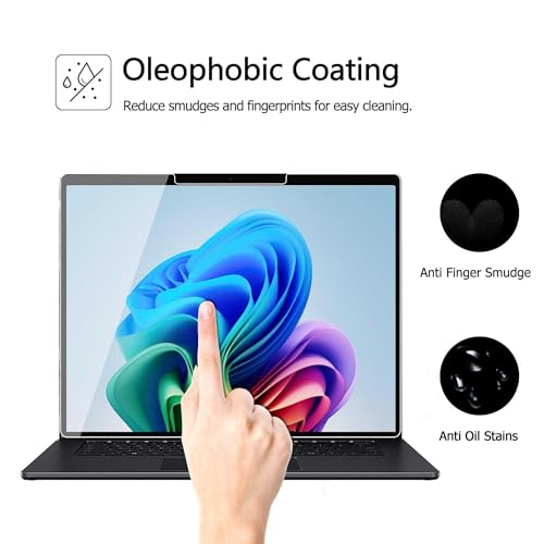 Megoo ArmorShield Screen Protector for Surface Laptop 13 Inch (2025) | Tempered Glass, [9H+ Military Grade] [3X Shatterproof Protection], HD Clear, Easy Installation, 2 Pack - size: Laptop 13" (2025)