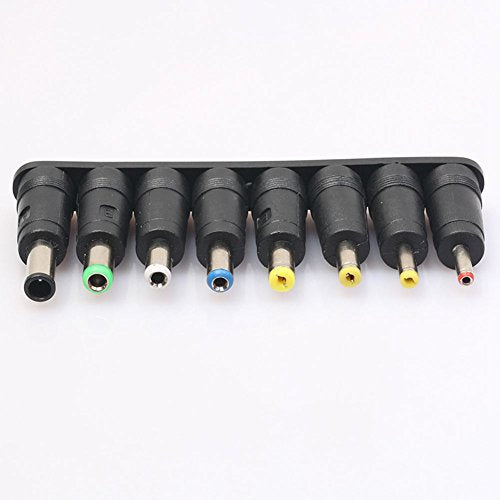 Universal 1 Set = 8pcs / Set 5pin Jack Plugs DC for Laptop AC Power Adapter Tips Connectors for Computer Notebook, black, 145419