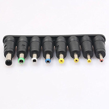 Universal 1 Set = 8pcs / Set 5pin Jack Plugs DC for Laptop AC Power Adapter Tips Connectors for Computer Notebook, black, 145419