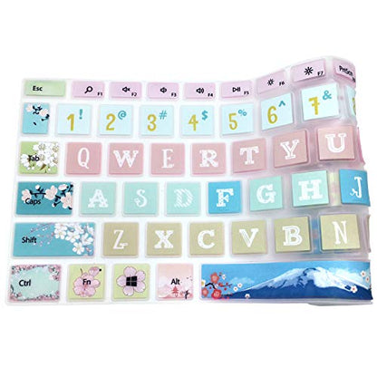 Protective Keyboard Cover Skin for Microsoft Surface Laptop Go 12.4" Touchscreen 2020 Release, Flower and Big Letter Designs, Sakura - color: Sakura