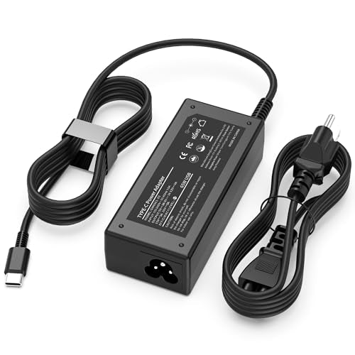 SiKER 65W USB C Laptop Charger, Replacement for HP Spectre x360, Elitebook x360, Envy, Elite x2, Pavilion, 65W 45W Type C Power Supply Adapter AC Cord - color: black4