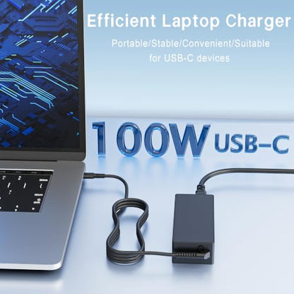 Universal 100W USB C Laptop Charger Type C Charger Fast Charging | For Mac Book Pro/Air 16,15,14,13 Inch, Mac Book Air 13 Inch 2026 2025 2024, Lenovo, Acer, Dell ASus,Chromebook ThinkPad