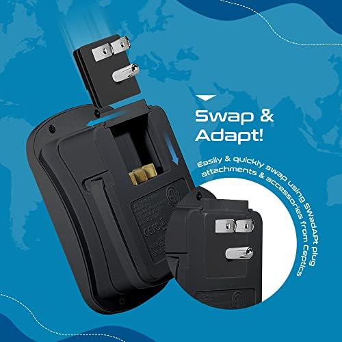 Ceptics World Travel Adapter Kit - QC 3.0 Dual USB + Dual US Outlets, Surge Protection, Perfect For Europe, UK, China, Australia, Japan, Perfect For Laptop, Cell Phones, Cameras - Safe ETL - Black - color: Matte Black