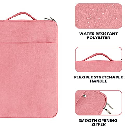 RAINYEAR 15 inch Laptop Sleeve Carrying Case with Handle & Pocket, Pink | Protective Padded Polyester Laptop Sleeve Case Briefcase for 15 Inch MacBook Air/Pro , 15 inch Surface Laptop 3/4 - color: Pink, size: 15"-15.4"