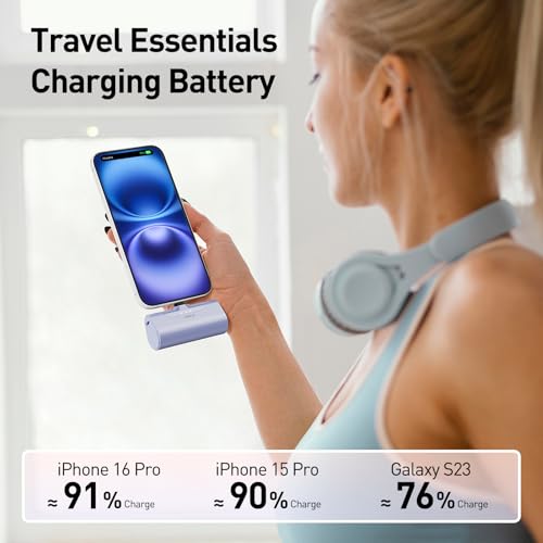 iWALK Portable Charger for iPhone 17/16/15 USB-C Small Power Bank 20W 4,500mAh Fast Charging Battery Pack Compatible with iPhone 15/16/17 Plus/17 Pro/17 Pro Max, Samsung Galaxy S25/S24/S23 Android - color: Purple