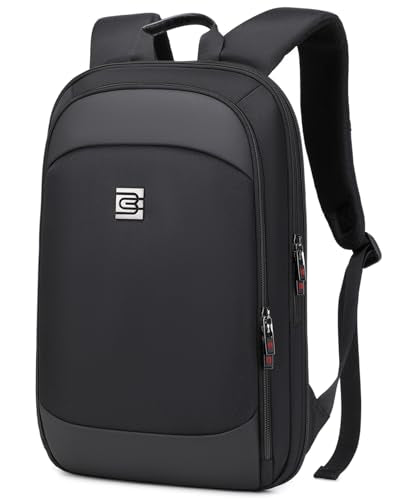 Business Backpack for Men 15.6 Inch,Slim & Expandable Waterproof Travel Laptop Backpack - color: Black