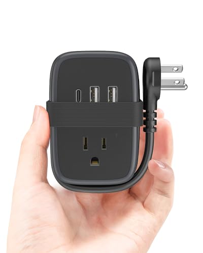 Travel Power Strip with USB C Port, NTONPOWER Small with Flat Plug,Multi Plug Travel Extension Cord Portable Power Strip with 2 Outlets 3 USB (1 C), for Cruise Home Essentials - size: 2 Outlets 1 USB-C 2 USB-A