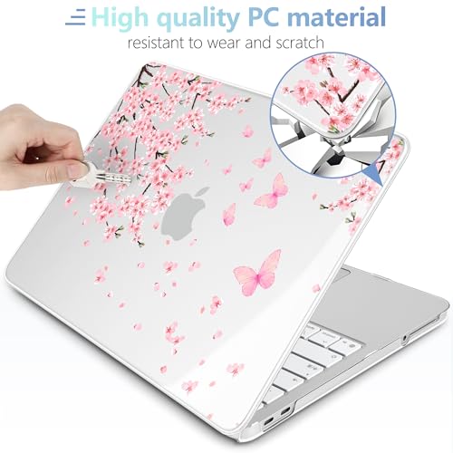 MEEgoodo Printed Case for New MacBook Neo 13 inch 2026 Release(Fit Model A3404), Laptop Hard Shell Cases with Keyboard Skin & Screen Protector & Webcam Covers, Cherry Blossoms - color: Cherry Blossoms