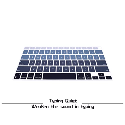 HRH English US Keyboard Cover Skin for MacBook Air 13 A2337 2020 | M1 Chip Processor with Touch ID,Precise Fit,Dust Proof,Waterproof,Durable,Smooth Touch,Keyboard Accessories,Ombre Grey - color: Ombre gray