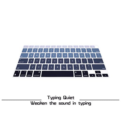 HRH English US Keyboard Cover Skin for MacBook Air 13 A2337 2020 | M1 Chip Processor with Touch ID,Precise Fit,Dust Proof,Waterproof,Durable,Smooth Touch,Keyboard Accessories,Ombre Grey - color: Ombre gray