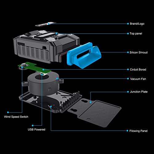 Yueosong V6 Laptop Cooler with Vacuum Fan Air Extracting Cooler Speed Adjustable