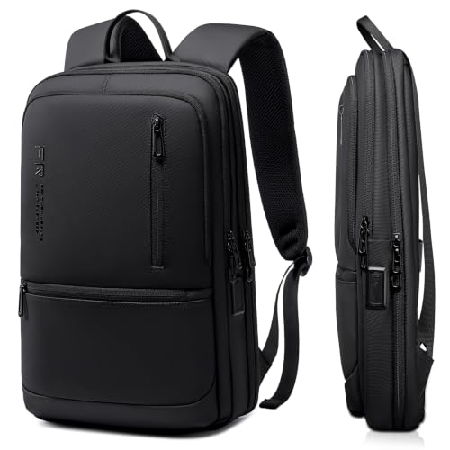 Fenree.geer Slim Laptop Backpack for Men with USB Port, Fits 15.6 Inch | Lightweight Business Backpack, Anti Theft & Water Resistant College Commuter Backpacks for Daily Office Work, Black - style: Slim Backpack