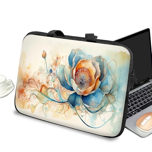Universal Laptop Case Sleeve 10 inch with Handle and Zipper, Kids Tablet Carrying Case Messenger Bag Portable Tote Bag for 7-10 inch iPad/Notebook/eBook/Readers, Abstract Art Flower - color: Abstract Art Flower, size: 10 inch