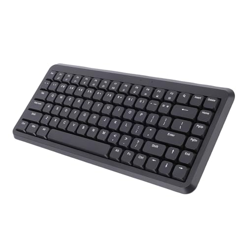 Yoidesu 2.4G Bluetooth 5.1 Wireless Keyboard, 84 Keys Silent Gaming Keyboard with Numeric Pad, 12 Multimedia Shortcut Keys, Ultra Slim Full Size Keyboard for Laptop PC Desktop (Black) - color: Black