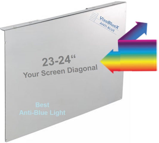 VizoBlueX 23-24 inch Anti-Blue Light Filter for Computer Monitor. Screen Protector Panel 21.5” x13.0 Blocks Blue Light for LCD TV PC iMac 24 Retina - size: 23-24 inch--