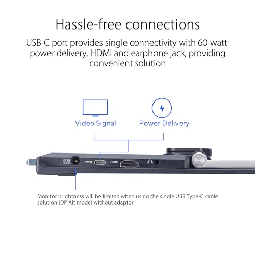 ASUS ZenScreen 22” (21.5 viewable) 1080P Portable Monitor (MB229CF) – Full HD, IPS, 100Hz, USB-C PD 60W, Speakers, Carrying Handle, Kickstand, C-clamp Arm, Partition Hook, Subwoofer, 3 yr Warranty - style: 22" Multi-stand Design
