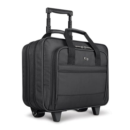 Solo New York Rolling Case with Wheels - Roller Laptop Bag, Wheeled Briefcase for Women & Men, Carry On Size for Travel, Fits 15.6" Computer - Carnegie, Black