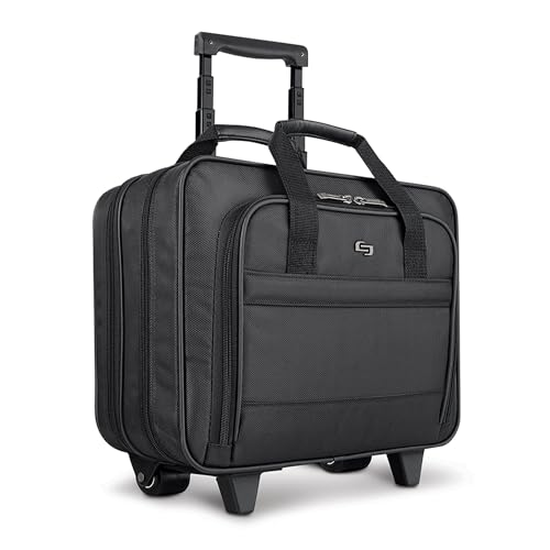 Solo New York Rolling Case with Wheels - Roller Laptop Bag, Wheeled Briefcase for Women & Men, Carry On Size for Travel, Fits 15.6" Computer - Carnegie, Black