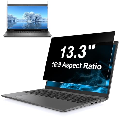 13.3 Inch 16:9 Laptop Privacy Screen Filter, Computer Monitor Privacy Shield, Anti Scratch Anti Spy Anti Glare Blue Light Screen Protector - size: 13.3 Inch