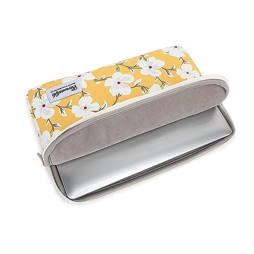 Canvaslife Pattern 13 inch Canvas Laptop Sleeve with Pocket 13 inch 13.3 inch Laptop 13 case13 Sleeve (Yellow Flower) - color: Yellow Flower, size: 13 inch/13.3 inch