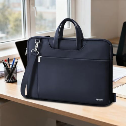 Ferkurn Laptop Case Bag Women Men Computer Sleeve with Shoulder Compatible with HP/Inspiron/Thinkpad/Vivobook/MSI/Surface, 15.6 inch, Blue - color: Navy Blue, size: 15.6 inch