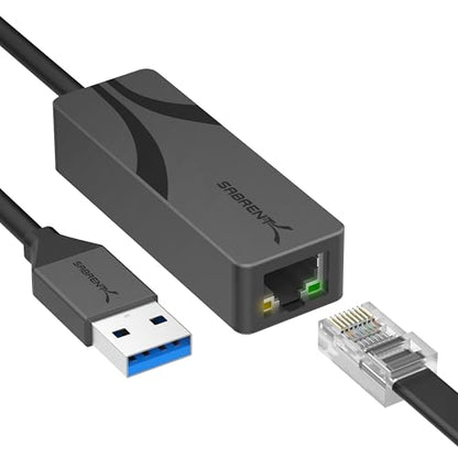 SABRENT USB-A to 2.5Gbps Ethernet Adapter, Multi-Gig (NT-UA25) | USB 3.0 to 2.5GbE RJ45; Win/macOS/Linux; aluminum; 10/100/1000/2500 Mbps; RTL8156BG - size: 2.5GbE USB-A