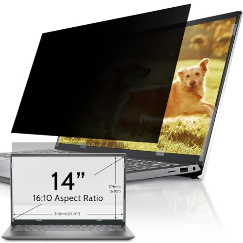 Laptop Privacy Screen 14 Inch for HP Dell Acer Asus Lenovo Thinkpad Envy Xps, 16:10 Aspect IPROKKO Removable 14in Anti Blue Light Glare Privacy Filter Shield, Anti Spy Computer Monitor Security - size: 14" (16:10)