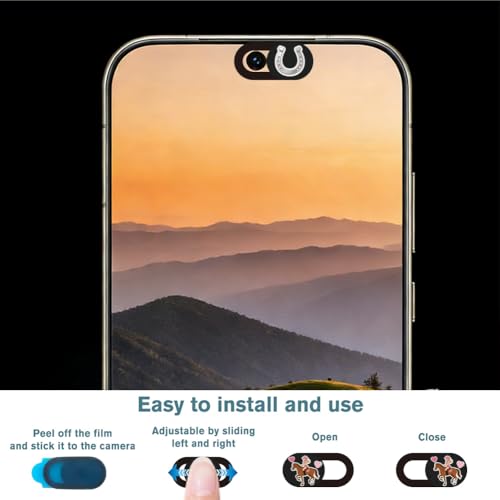 6Pcs 6 Styles Cowboy Camera Cover Slide Sticker Privacy Guard Accessories, Phone Front Camera Blocker 0.04 Inch Ultra Thin for Laptop Desktop Computer Tablet Notebook Mini PC Office Use - color: Cowboy