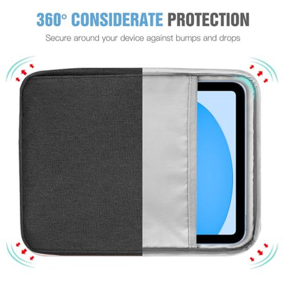 TiMOVO 9-11" Tablet Sleeve Bag Carrying Case with Strap, Black & Grey | Fits iPad A16 11", Pad Air 11/5th & 4th 10.9", 10th Gen/10.2", Galaxy Tab A11 Plus, Multi-Pocket, Handle, Padded Protection - color: Ab-Black & Grey, size: 9-11