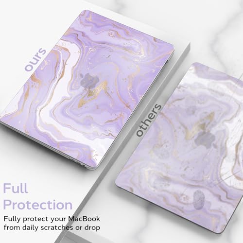 BELKA for MacBook Pro 13 inch Case M2 M1 2022 2021 2020-2016, Purple Marble | A2338 A2251 A2289 A2159 A1989 A1706 A1708, Plastic Hard Shell for MacBook Pro 13.3 inch Case&Keyboard Cover&Screen Protector - color: Purple Marble