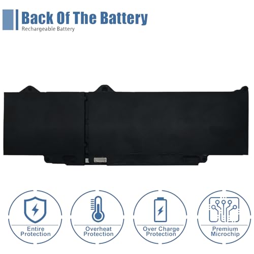 R73TC DR02P Laptop Battery Replacement for Dell Latitude 5440 5450 5540 5550 Precision 3480 3490 3580 3590 Series 0V042N V042N 11.4V 54Wh - size: 10.37*3.38*0.18 inch R73TC