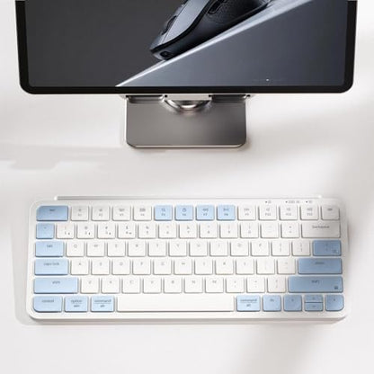 Keychron B1 Pro Ultra-Slim ZMK/Launcher Wireless Bluetooth 2.4 GHz/Wired Connection Keyboard for Mac Windows Linux - Retro Blue - color: Retro Blue
