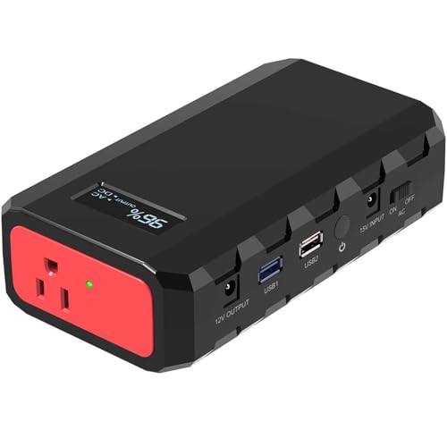 SinKeu 24000mAh Portable Power Bank with AC Outlet, 88.8Wh Portable Laptop Charger, Portable Power Station Outdoor Generators Portable for Home Backup Outdoor Emergency - color: Black and Red